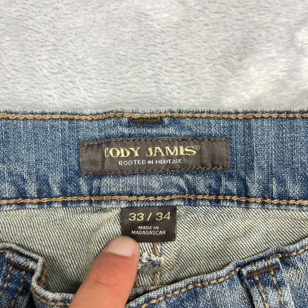 Cody James Jeans Mens 33/34 Blue Denim Medium Wash Slim Fit Bootcut Leg Wyatt
